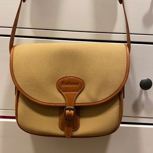 Barbour Cartridge Bag, leather trim, long strap